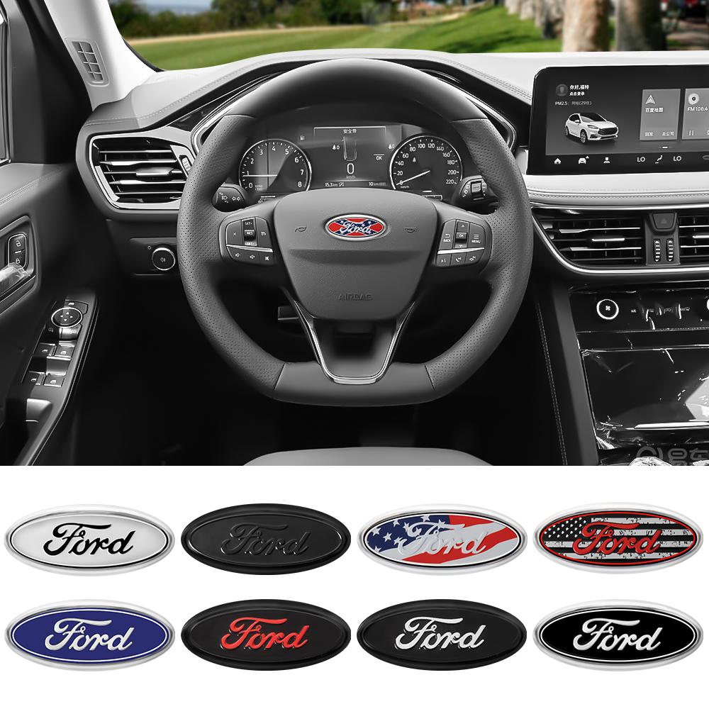 Car Steering Wheel Ring Trim Cover Sticker Interior Decoration For Ford Mustang Focus 2 3 4 Mondeo Fiesta Ecosport Kuga Fusion CVW1