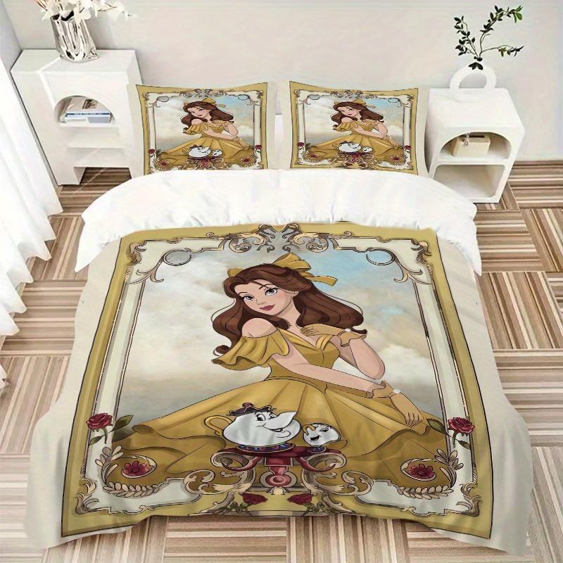 Ensemble de literie 3 pièces La Belle et la Bête Belle & Amis Comprend 1 housse de couette et 2 taies d'oreiller, Literie confortable