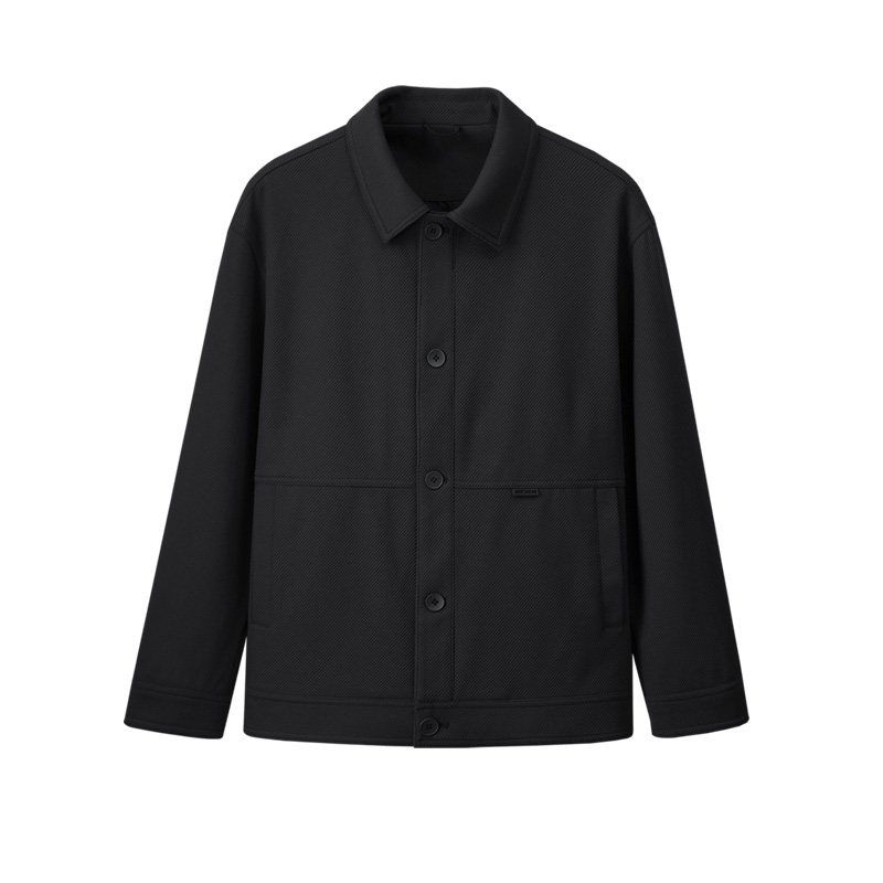 Thousand Paper Cranes Men's Clothing 2025 Autumn New Solid Color Jacket Men's Casual Fashion Workwear Coat Top 2362