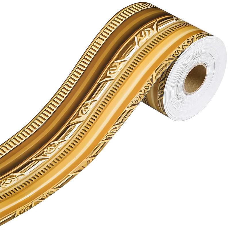 

10 м/рулон Декоративная наклейка-бордюр Винтаж 10 м Золотая фоторамка DIY Украшение для вечеринки Самоклеящиеся наклейки для черной доски
