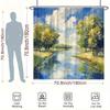 Impressionistic River Landscape Shower Curtain - Lush Trees & Reflective Water, Polyester, 70.8x70.8", 12 Hooks, Washable