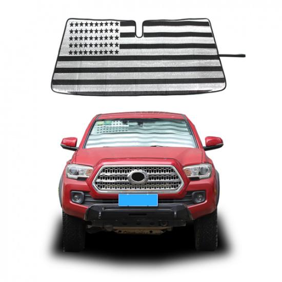 US Flag Car Sun Shade Windshield Window Sunshade Cover For Toyota Tacoma 2016-22