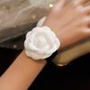 Elegant Camellia Choker Necklace Bracelet White Flower Collar Necklace Vintage Velvet Choker Bracelet Fashion Jewelry