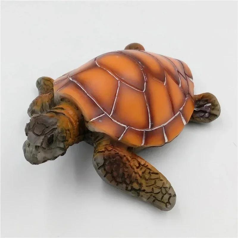 1Pcs Stylish Aquarium Ornament Polyresin Turtle Tortoise Artificial Garden Fish Tank Yellow Turtle Home Decoration Supply
