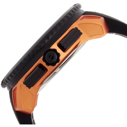 Tendence Altec Gulliver 51mm Watch, Men's, Black, Orange Dial, Aluminum, Mineral Glass, Quartz Movement, TY146003