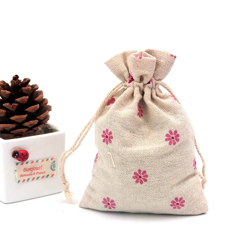 (10x14cm) Cute Cartoon Travel Storage Bag Cotton Drawstring Bag Pouches Candy Favor Holder Jewelry Party Gifts Bag 10pcs/lot