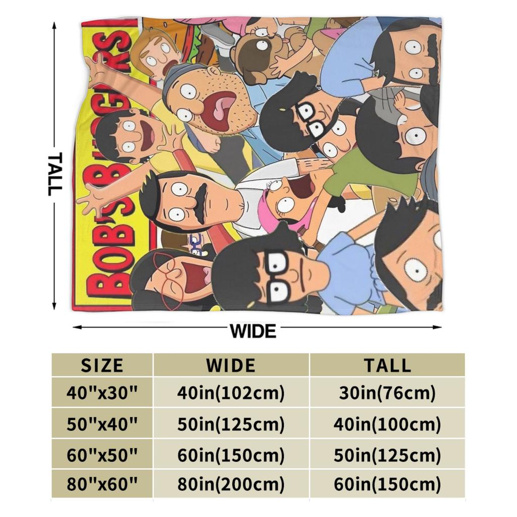 Bob Burgers  Plush Blanket Child  Flannel Throw Blanket For Living Room Warm Soft Design Quality Bedspread Gift