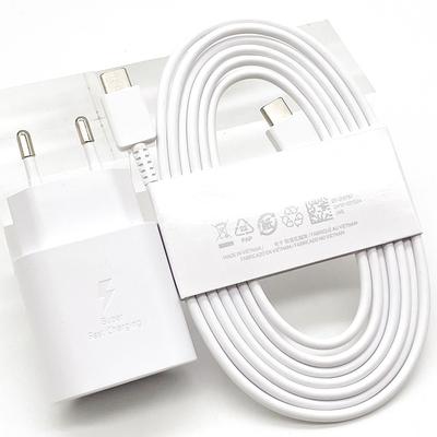 25W Super Schnellladegerät EU Stecker 1,8M Typ-C Kabeladapter für iPhone 15 Pro Max für Galaxy S24 S23 S22 S21 S20 FE Ultra