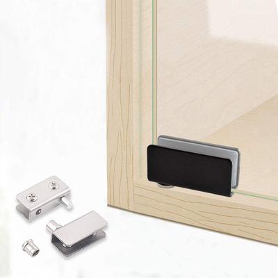 1 Pair Glass Door Pivot Hinge Rotation Shaft Glass Wine Cabinet Door Rotating Hinges Clamp Stainless Steel Furniture Hardware