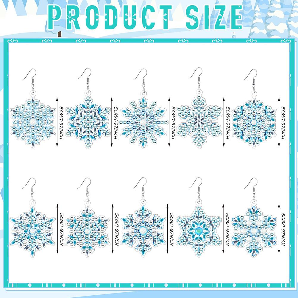 10 Pairs Diamond Painting Earrings Snowflake Boho Diamond Art Earring Making Kit DIY Earrings Making Kit for Adults Beginners