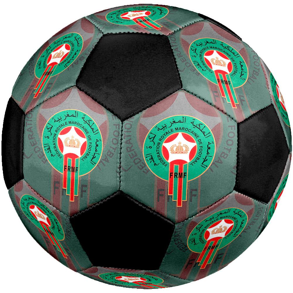 Morocco National Football Logo Size 5 Soccer Ball, Machine-Stitched PVC, Durable & High Bounce, All Ages Fit, Fan Merchandise, Matches & Outdoor Use.