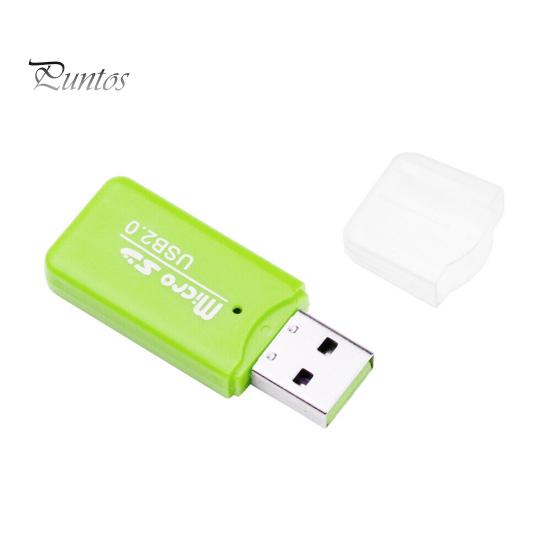 

Мини-портативный USB 2.0 TF Micro SD устройство чтения карт памяти для портативного компьютера зелёный