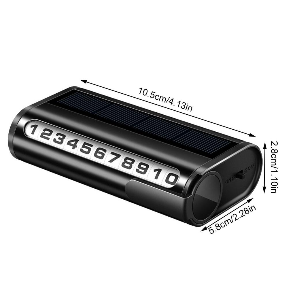Car Parking Number Plate Luminous Auto Parking Card Solar Charging Temporary Stop Phone Number Card Decoration Accessory