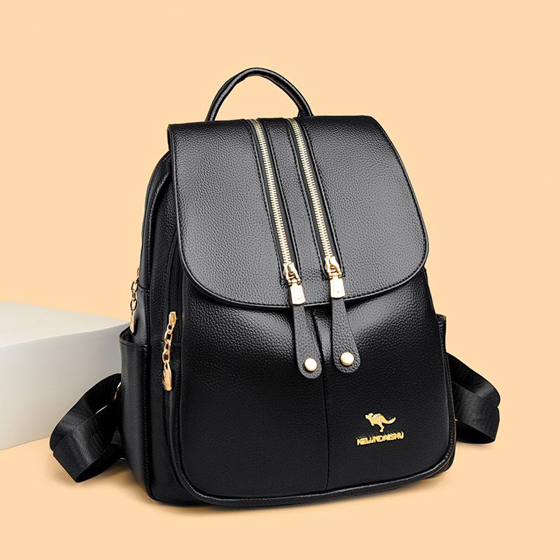 

Versatile Mom Bag Soft Leather Women s Bag, Large-capacity Travel Backpack світло-коричневого кольору