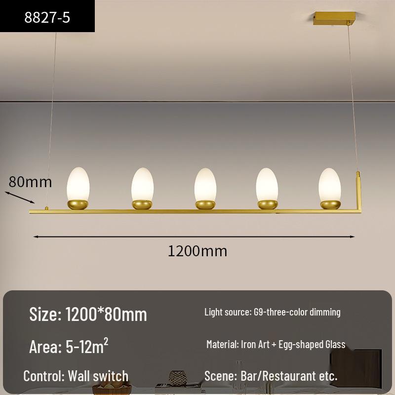 Nordic Minimalist Glass Chandelier with Milk White Shade for Dining Table