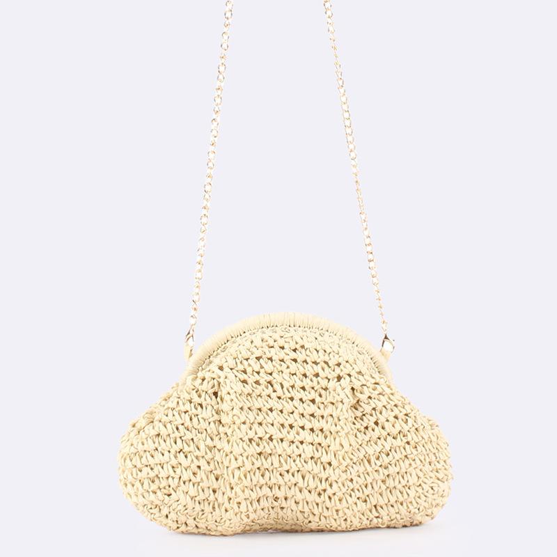 Summer  Straw Weaving Crossbody Bag Fashionable and Casual Shell Bag Women's Shoulder Bag with Excellent Texture