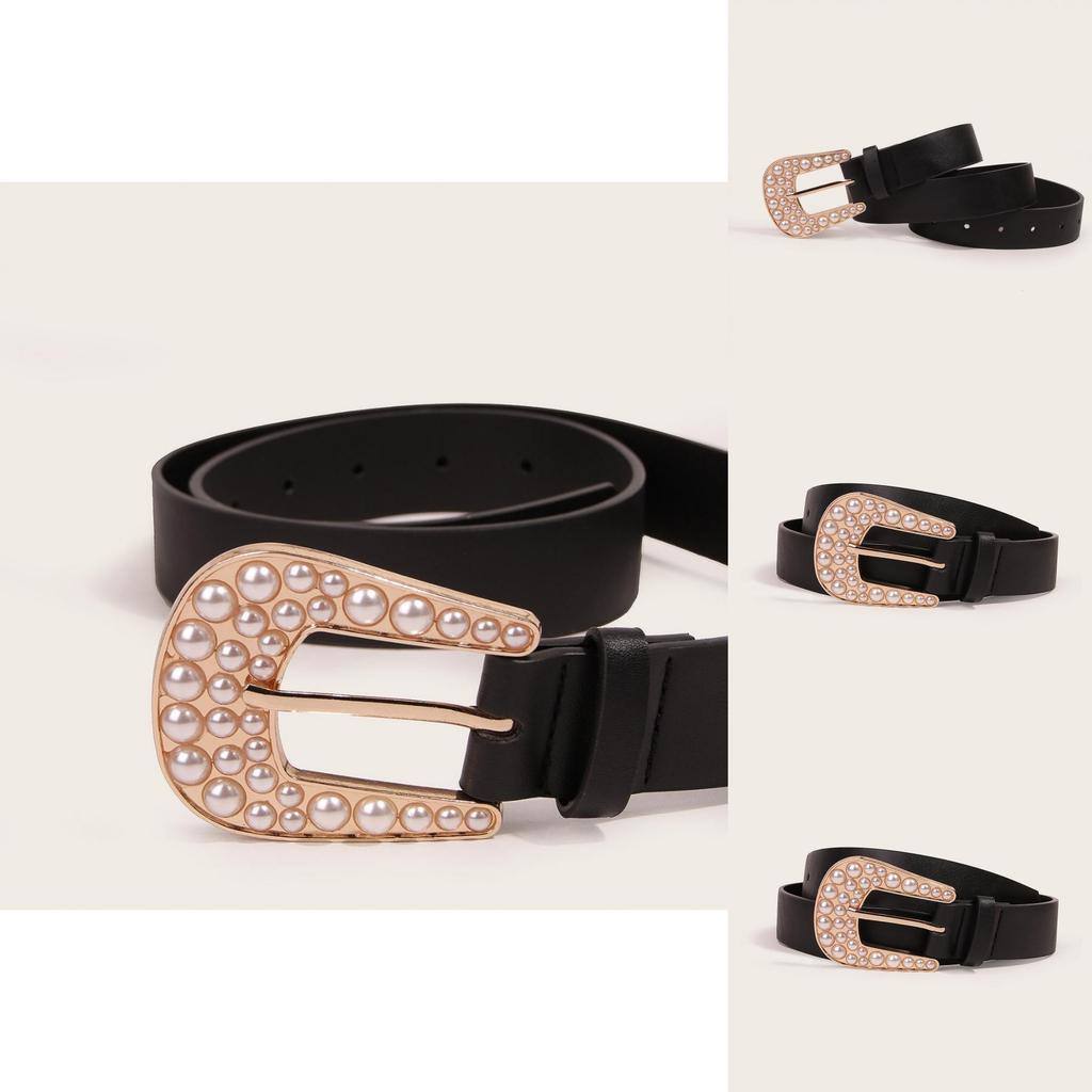 Stylish Ladies Highend Faux Leather Belt For Dresses With Sparkling Crystal Embellishments