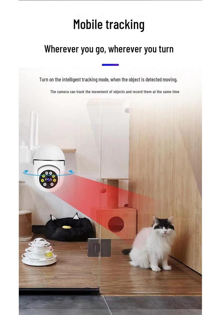 WiFi Surveillance Camera Indoor Plug with Full-Color Night Vision and Wireless Socket Lamp Holder