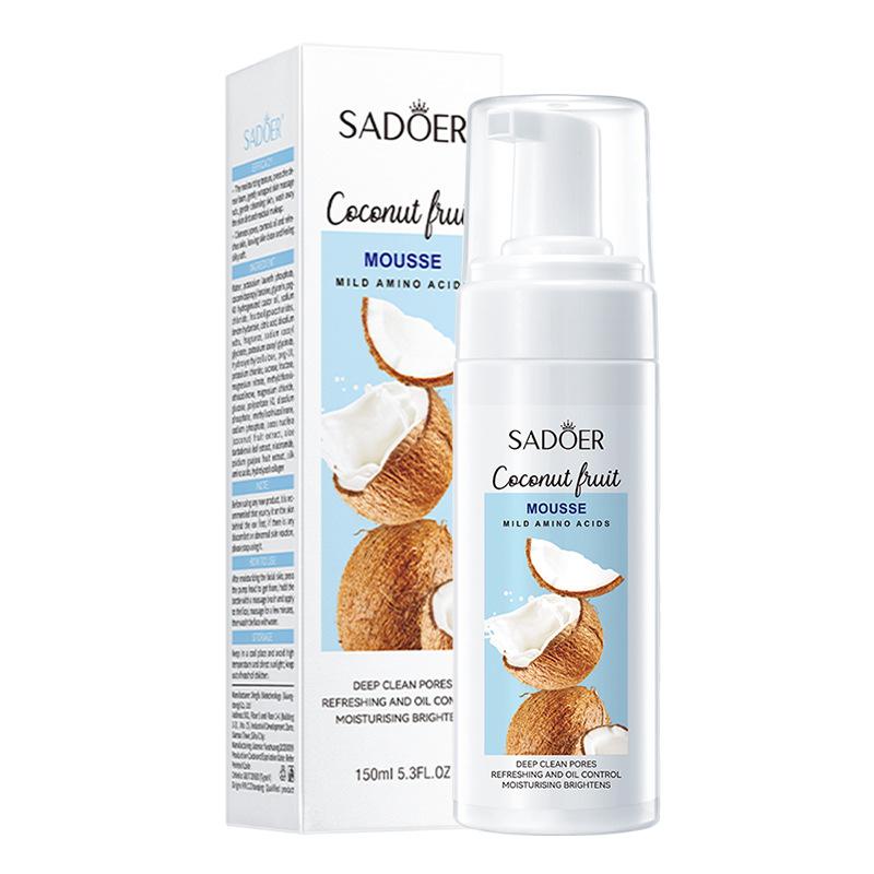 

SADOER Fruits Facial Cleanser Face Wash Foam Cleansing Mossee Coconut Vitamin C Moisturizing Hydrating Facial Skin Care кокосовый