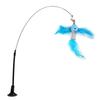 Funny Cat Feather Stick Interactive Handheld Cat Feather Wand with Suction Cup for CatsBlue Flying Fish