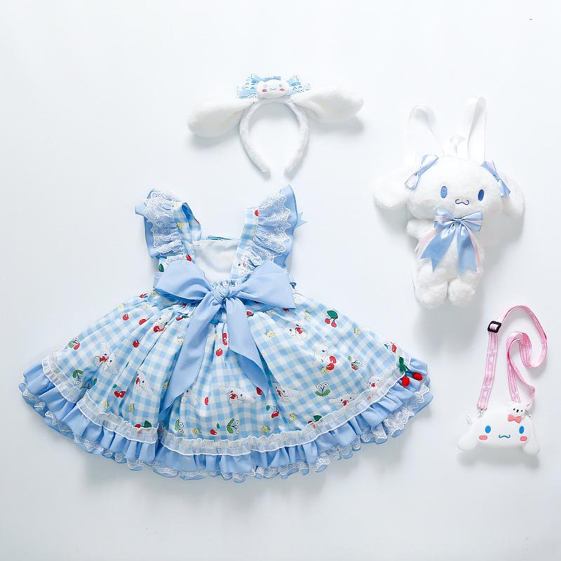 Vestito estivo da bambina Cinnamonroll Lolita Principessa con spalline per festa di compleanno