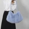 Yogodlns Women's Autumn and Winter Handbag Imitation Fur Fashion Hundred with Plush Bag Solid Color Large Capacity Zipper Shoulder Bag
