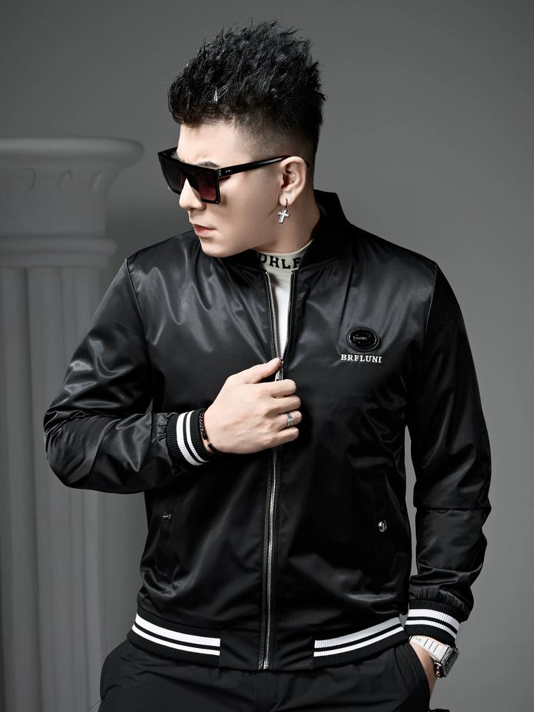 European Style High-End Baseball Jacket for Men, Autumn 2025 New Trendy Letter Embroidery Jacket, Men's Casual Outerwear