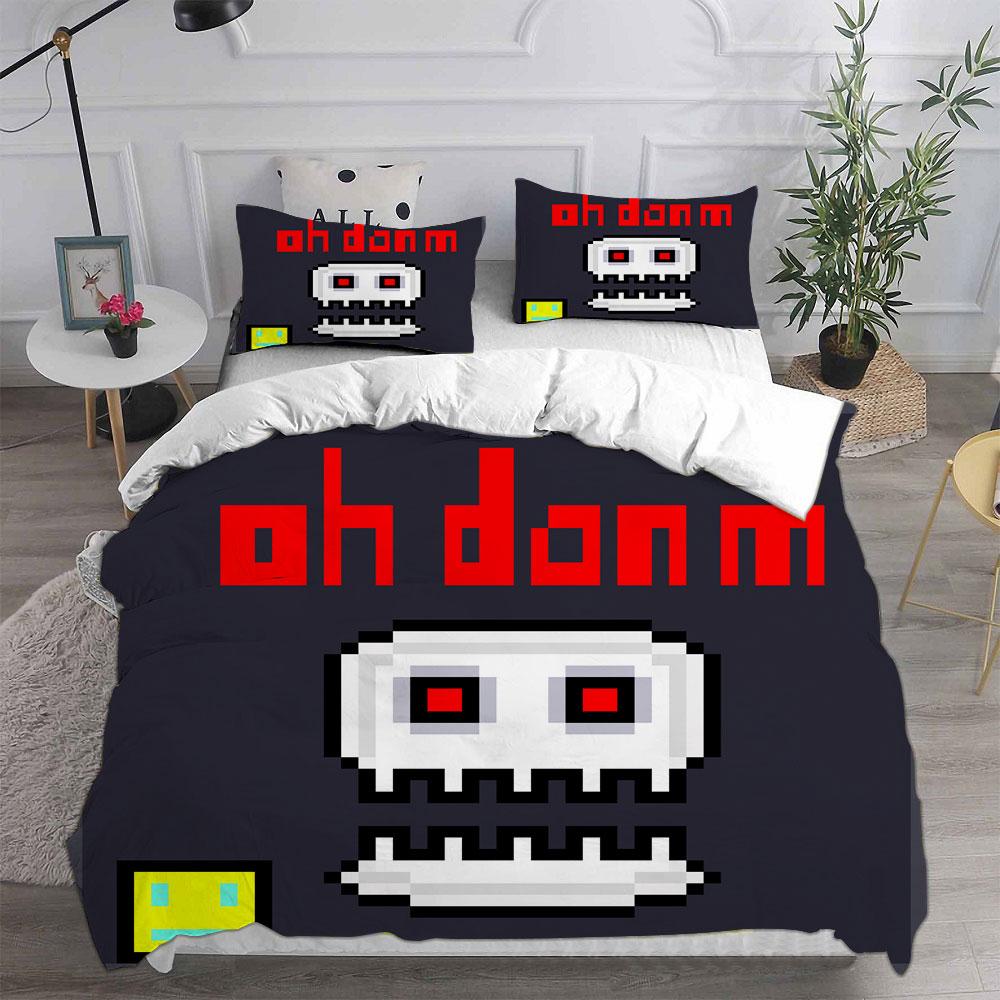 Geometry Dash Bedding Sets Comforter Quilt Bed Cover Duvet Cover Pillow Case 2-3 Pieces Sets Kids Adult Size