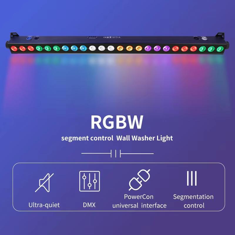 24x12w RGBW 6in1 LED Bar Wall Washer Indoor Color Strip Light DMX512 Control Professional Atmosphere DJ Disco Wall Light Stage Lighting