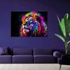 Canvas Print, Coloured Lion Neon