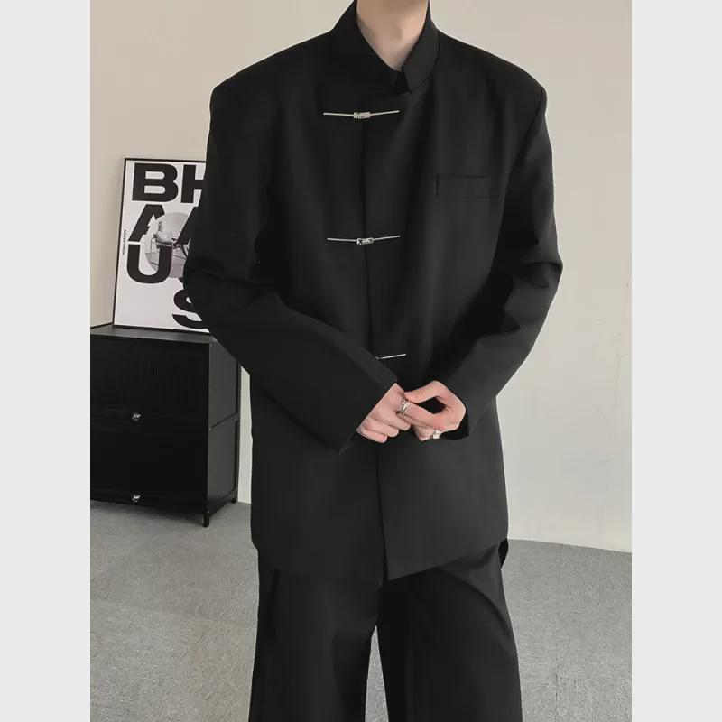 2024 Spring Chinese Zhongshan Suit: Stand Collar, Metal Buttons, Unisex Wedding/Casual Jacket