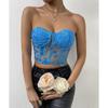 2023 European & American INS Style Lace Mesh Rose Tube Top Vest