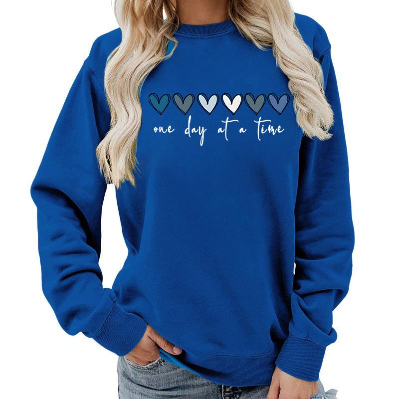 Women's Crew Neck Long Sleeve Loose Fit Sweatshirts Casual Letter Print Pullover Tops