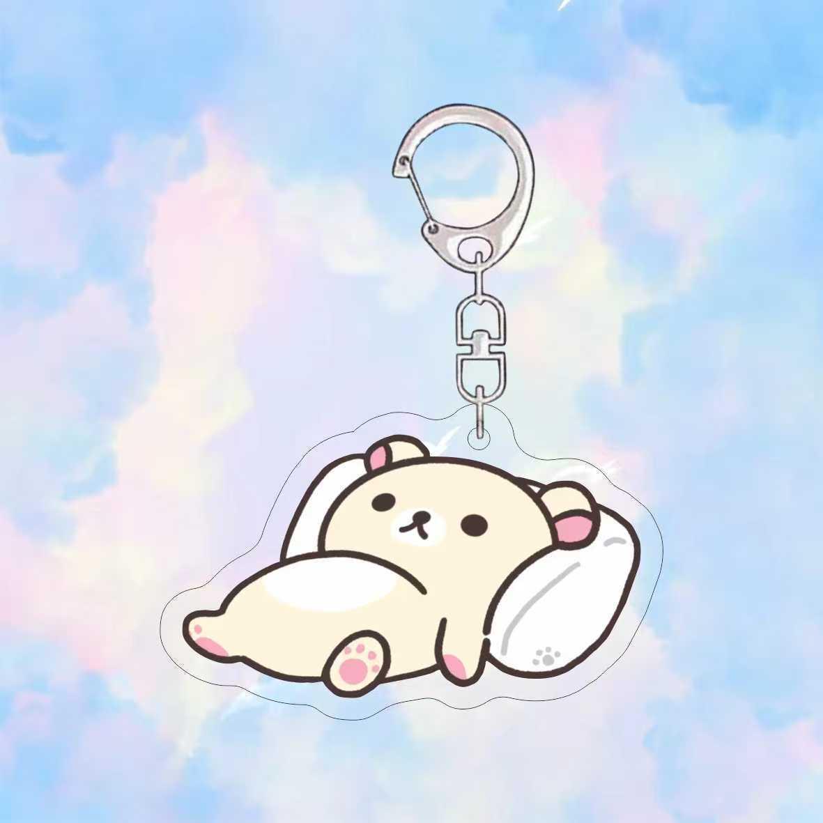 Rilakkuma Acrylic Cartoon Couple Keychain - Cute Backpack Charm 2D Pendant