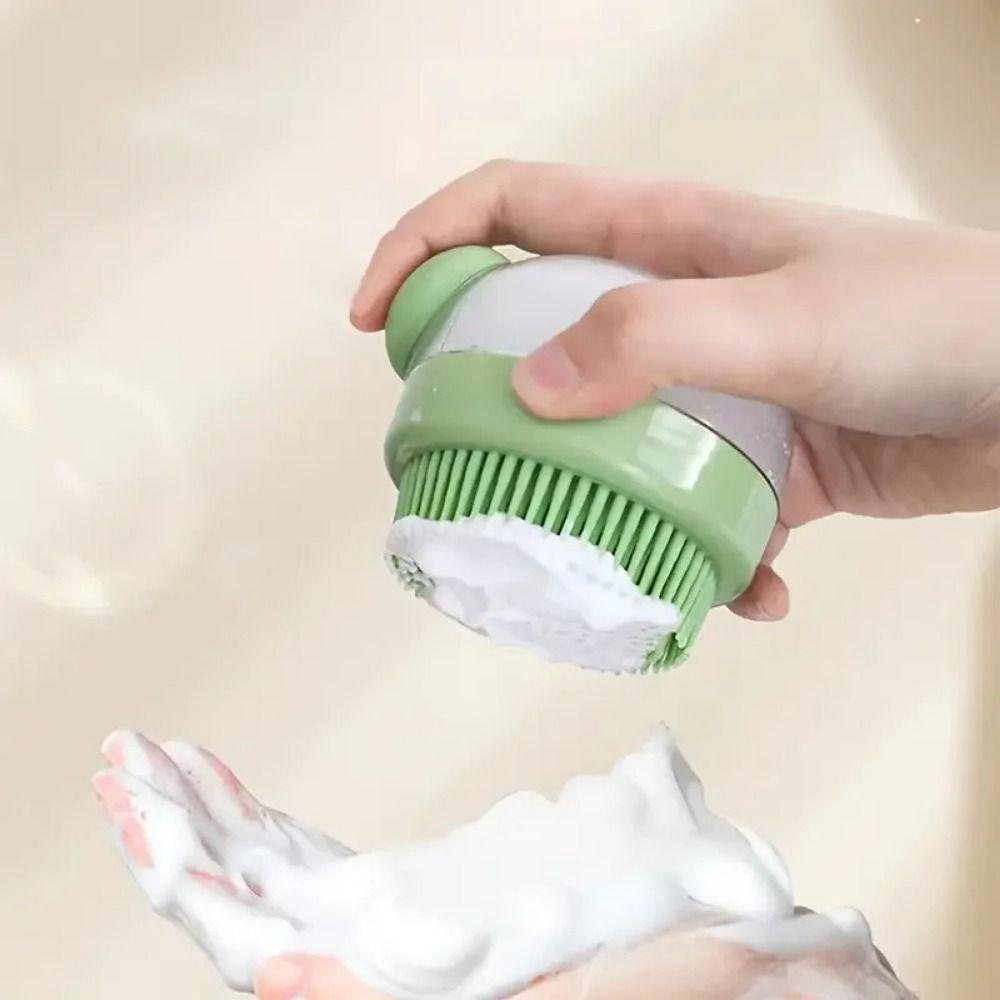 Soap Dispenser Pet Grooming Brush Silicone Bristle Shampoo Dog Brush Bathing Tool Haired Dogs