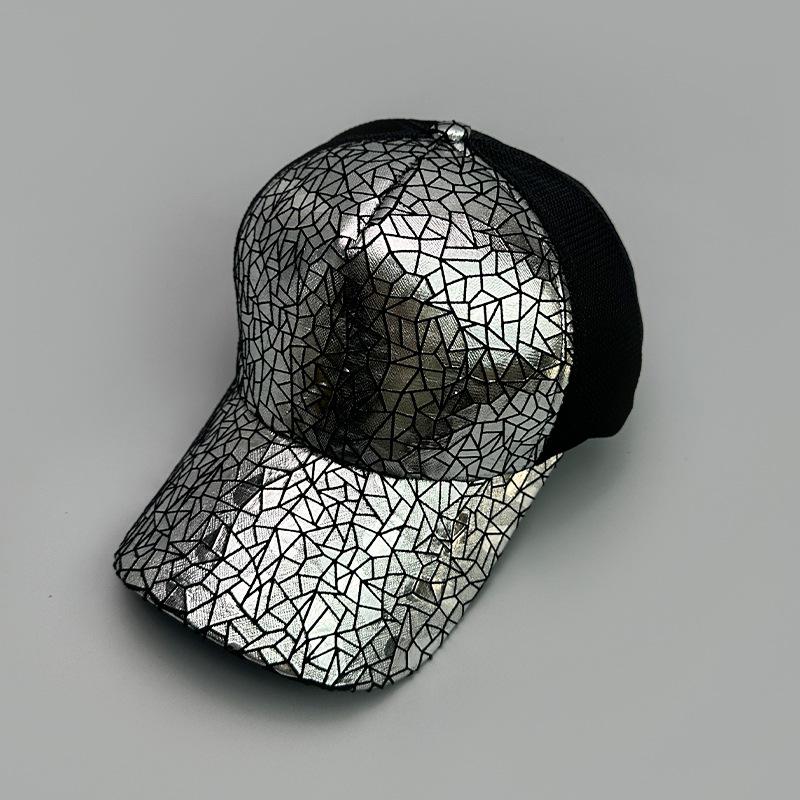 Bright Leather Pattern Outdoor Personalized Baseball Cap Men'S And Women'S Sports Fashion Sunshade Breathable Mesh Hat