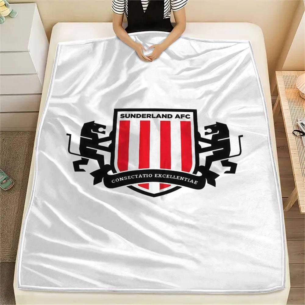 1PC Sunderland Association Football Club Patterned Flannel Blanket Suitable For All Seasons for Home Decor Warmth and Comfort Gifts Holiday Present