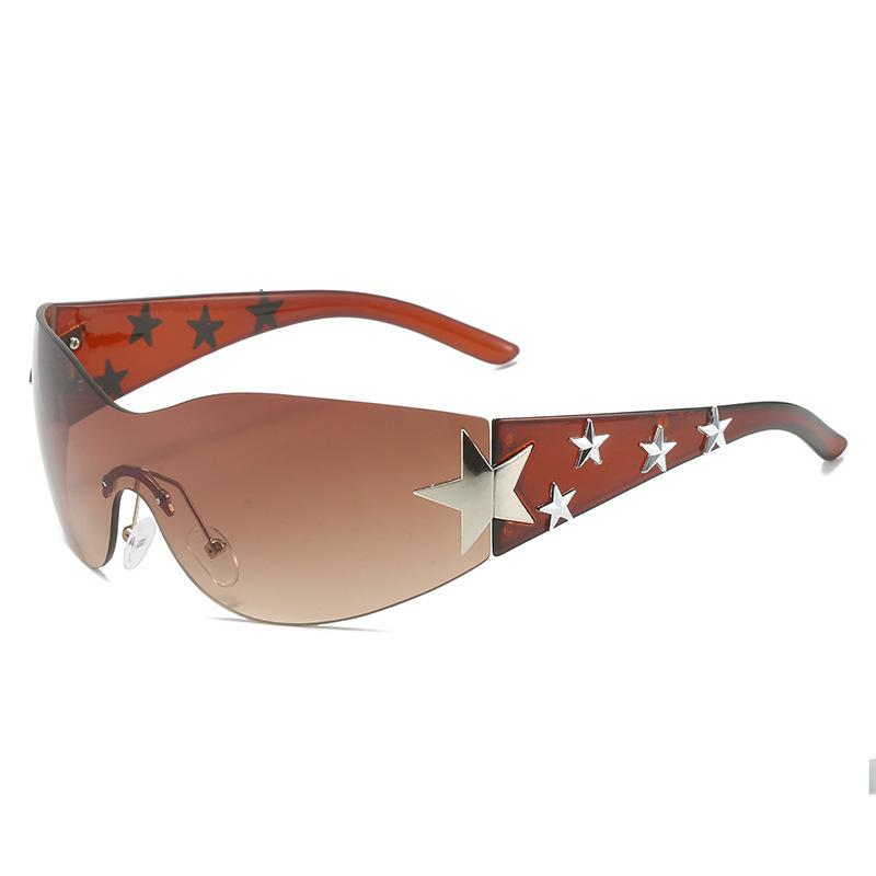 New Y2K Sport Sunglasses Women Men Pentagram Fashion UV400 Sun Glasses Outdoor Cycling Eyewear Oculos De Sol