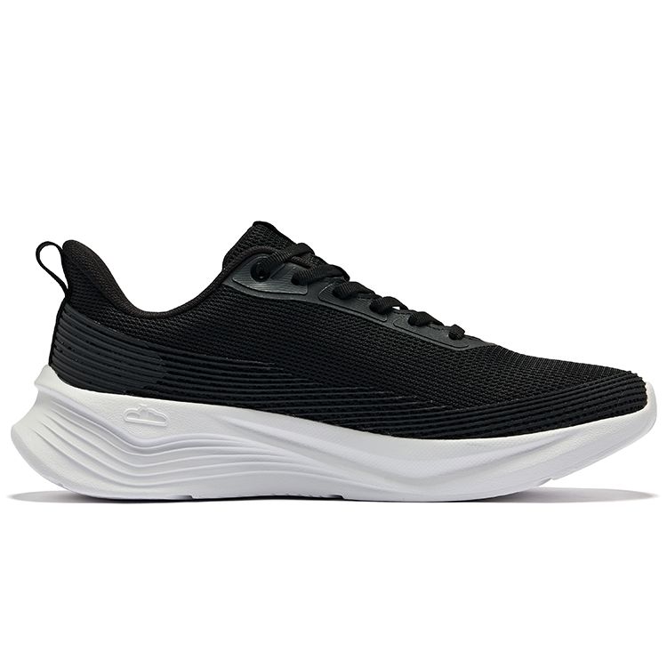 Erke Fast Comfortable Breathable Shock Absorbing Durable Low Top Casual Running Shoes Men Sneaker Black 51124203133-005