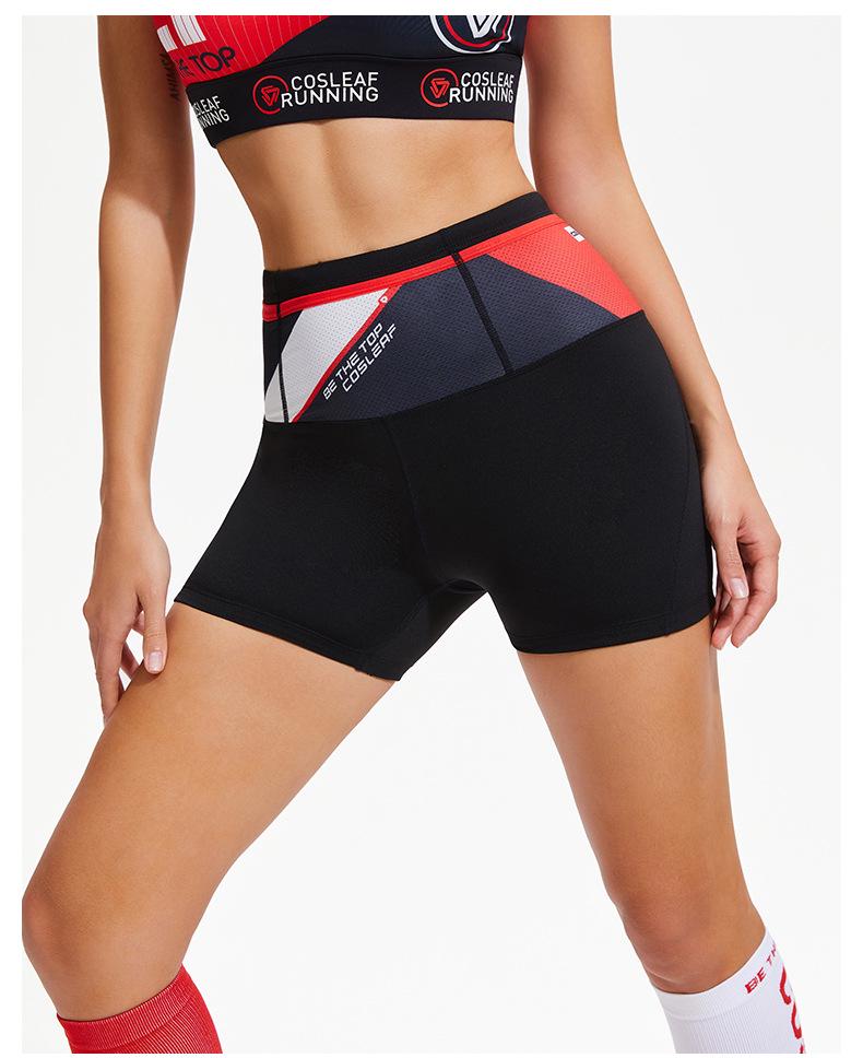 Women's Fashion Printed Compression Running Shorts with Pockets, Quick-Drying, Full Waist Fit.