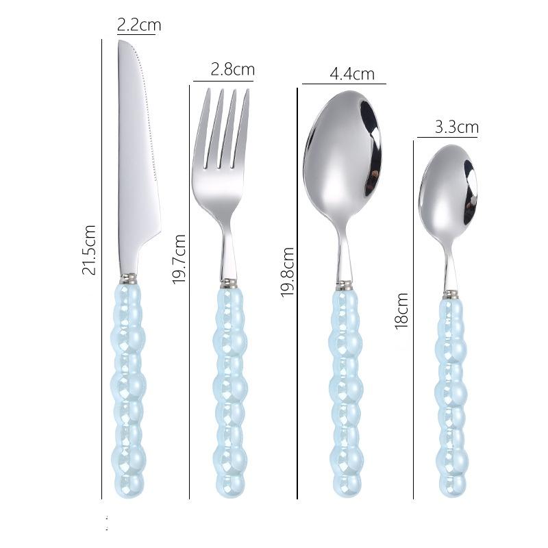 4Pcs Fashion Pearl Handle Cutlery Set Creativity Stainless Steel Knife Fork Western Steak Tableware  Table Decor Gifts