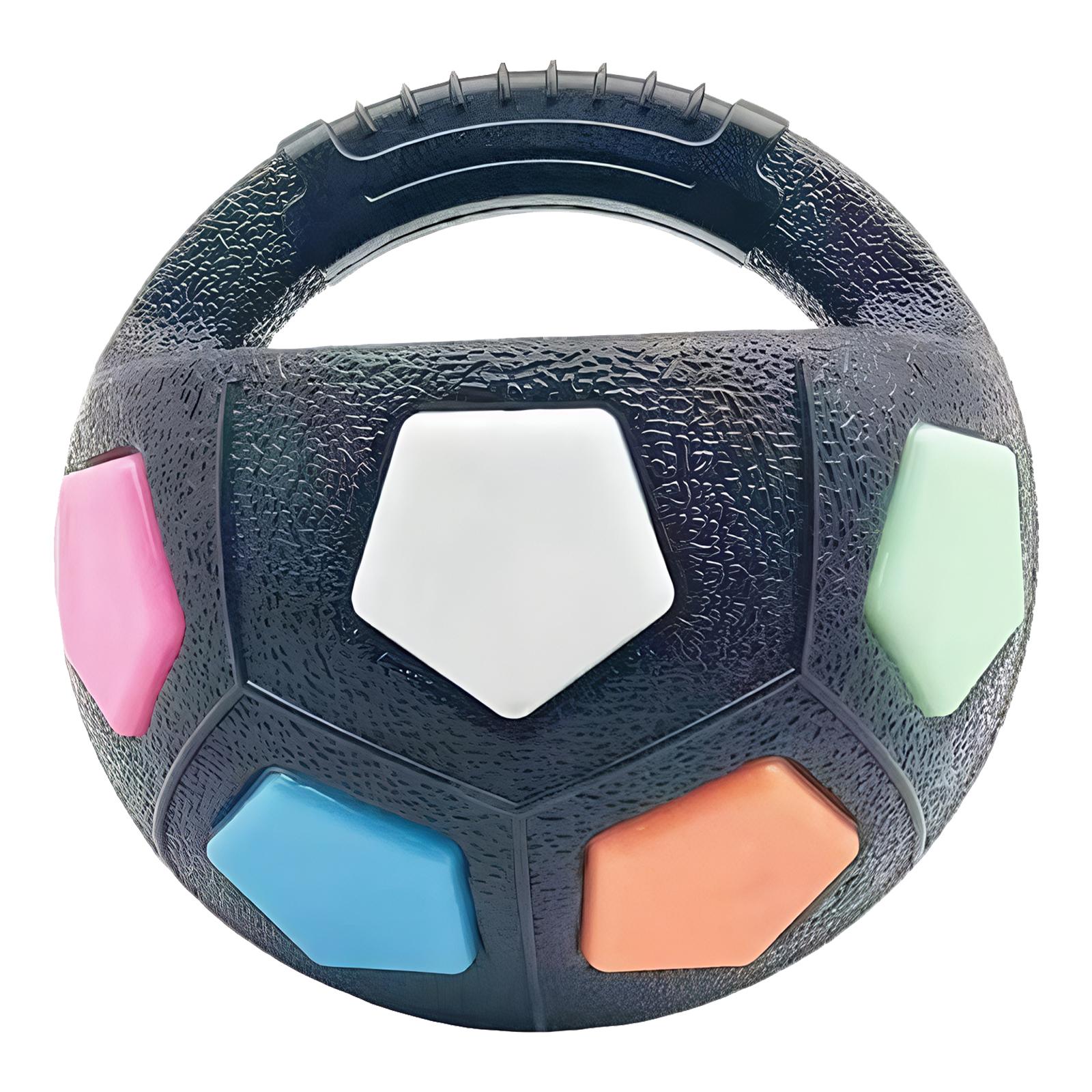 

Dog Calming Ball W/ Handle Rubber Football Shape Pet Dog Toys Interactive Squeaky Pet Football for Large Medium Small Breeds чорний