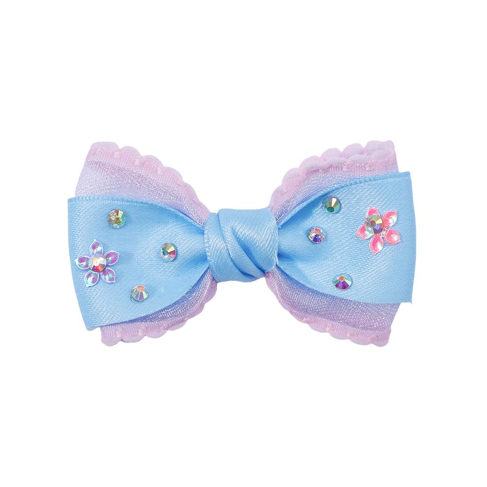 2Pcs New Children's Bow Hairpin Shiny Hairpin With Diamonds Headdress Hair Clips Sweet Girls Princess Hair Accessories