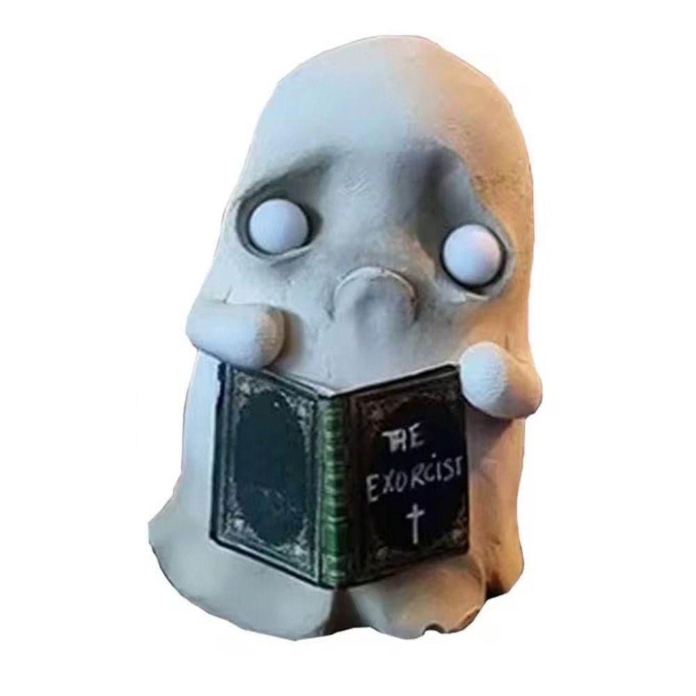 

Resin Ghost Reading Ornament Creative Ghost Statue Halloween Ghost Figurine Halloween Party style 1