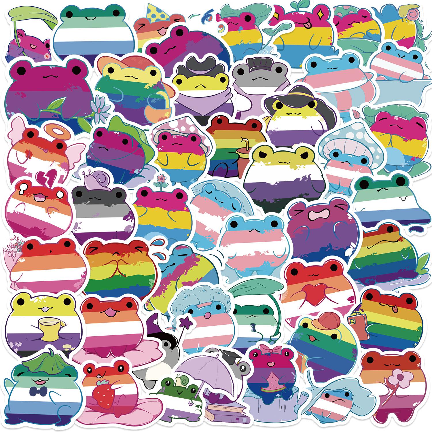 Writing A Notebook Unisex Kids 50 Styles Proud Frog Graffiti Stickers Decorate Guitar Notebook Suitcase Diy Waterproof Stickers