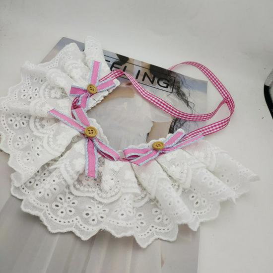 Korean Bowknot Lace Collar for Pets - Dog & Cat Scarf Accessory