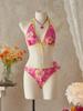 Chic European & American Print Bikini Three-Piece Swimsuit Set