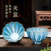1pc Multicolor Kiln Fambe Porcelain Tea Cup Large Kung Fu Temmoku Glaze Ceramics Japanese Master Teacup Retro Single Tea Cups
