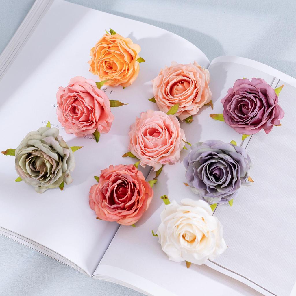 Artificial Rose Flower Heads - Greenery Wedding Decor & Crafts INS Style