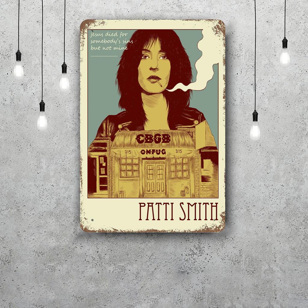Patti Smith Retro Vintage Tin Sign Poster Decorative Plaque Metal Plate Wall Decor